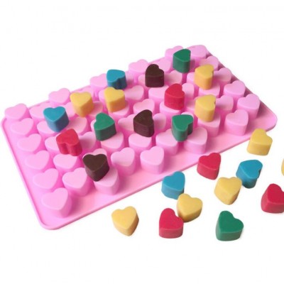 DIY Silicone Mold 55 Lattices Heart Chocolate Mold Ice Cube Biscuit Candy Mold