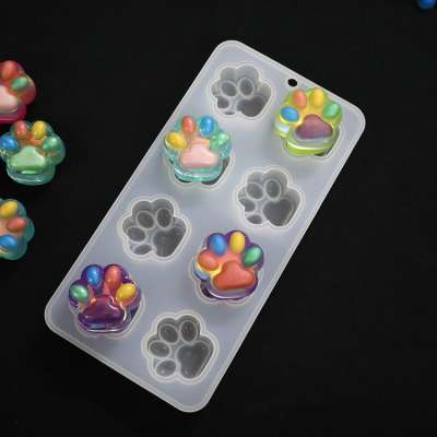 Silicone Cat Paw Mold Animal Pet Paw Clear Mold for UV Epoxy Resin Decorating Jewelry Making